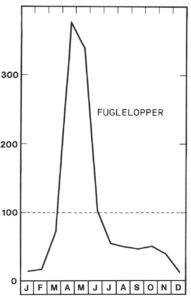 Sæson for fuglelopper i april