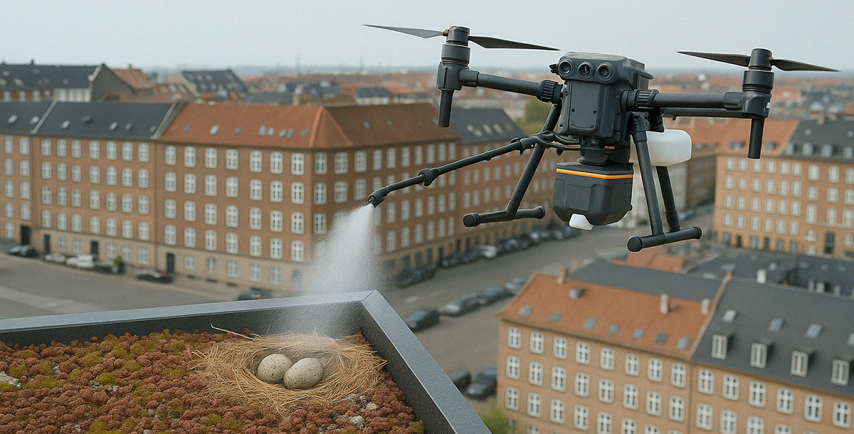 Effektiv mågebekæmpelse med drone